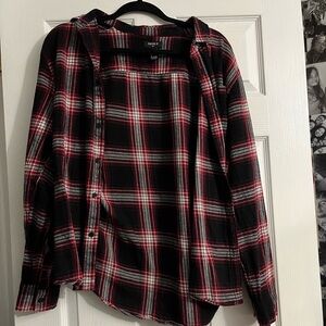 Small maroon and black small flannel